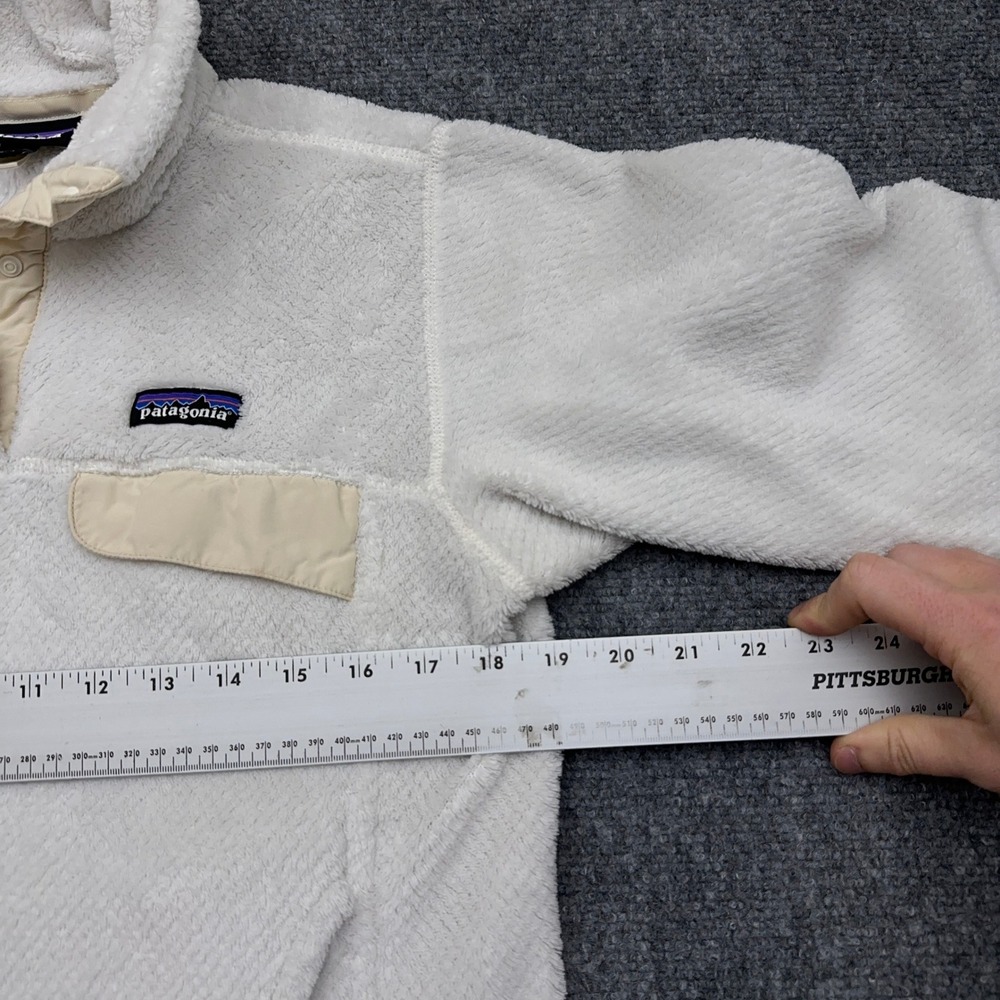Patagonia Re-Tool Snap-T Pullover Women's M Raw Linen White X-Dye Fleece READ - Picture 8 of 11